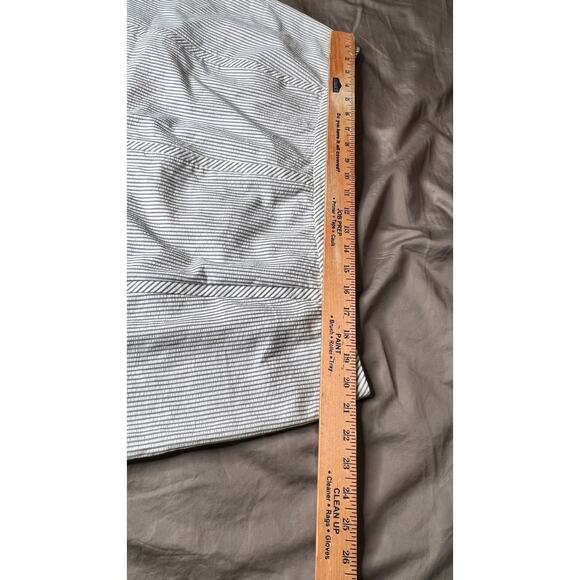 Talbots 20W seersucker skirt blue/white side-zip knee length 100% cottton office - Picture 3 of 9